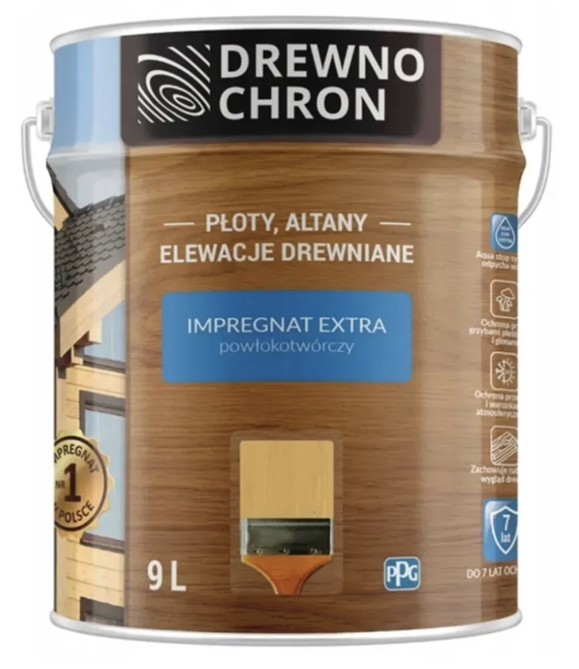 Просочення для дерева Drewnochron Impregnat Extra 9 л Білий (2790686219) - фото 1 Просочення для дерева Drewnochron Impregnat Extra 9 л Білий (2790686219) - фото 1