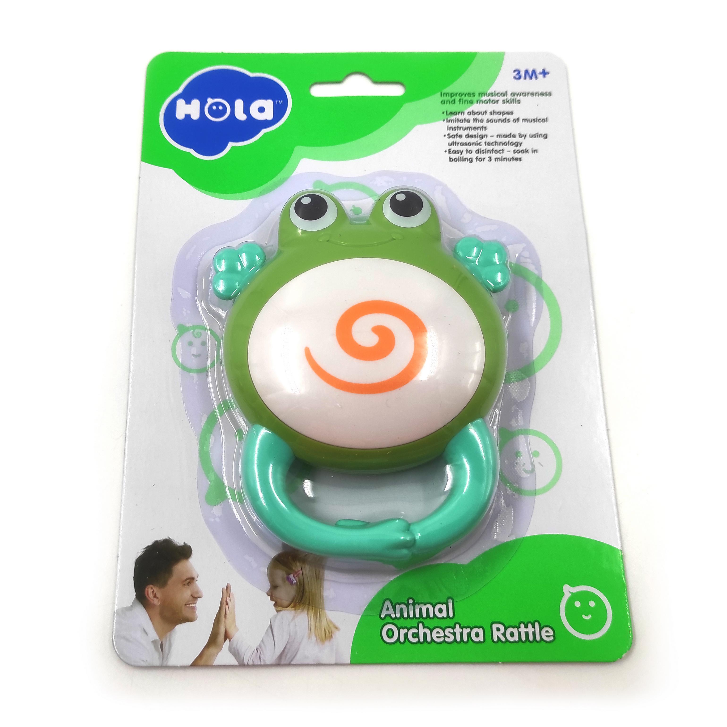 Лягушка Hola Toys погремушка на листе 11 см Разноцветный (120491)