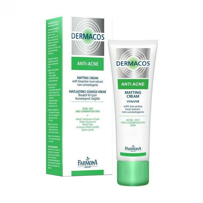 Денний матуюючий крем для обличчя Dermacos UVA/UVB Farmona Anti-Acne 50 мл (5900117095294)