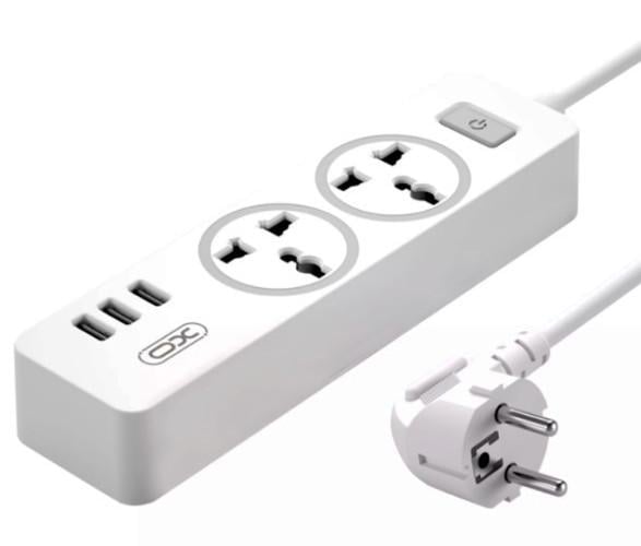 Подовжувач мережевий XO WL04 3USB 1,8 м Білий (1905395186)