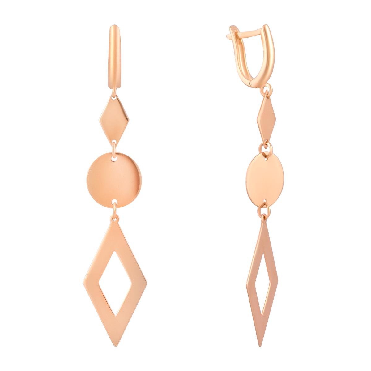 Золотые серьги без камней 4,31 г (74895)