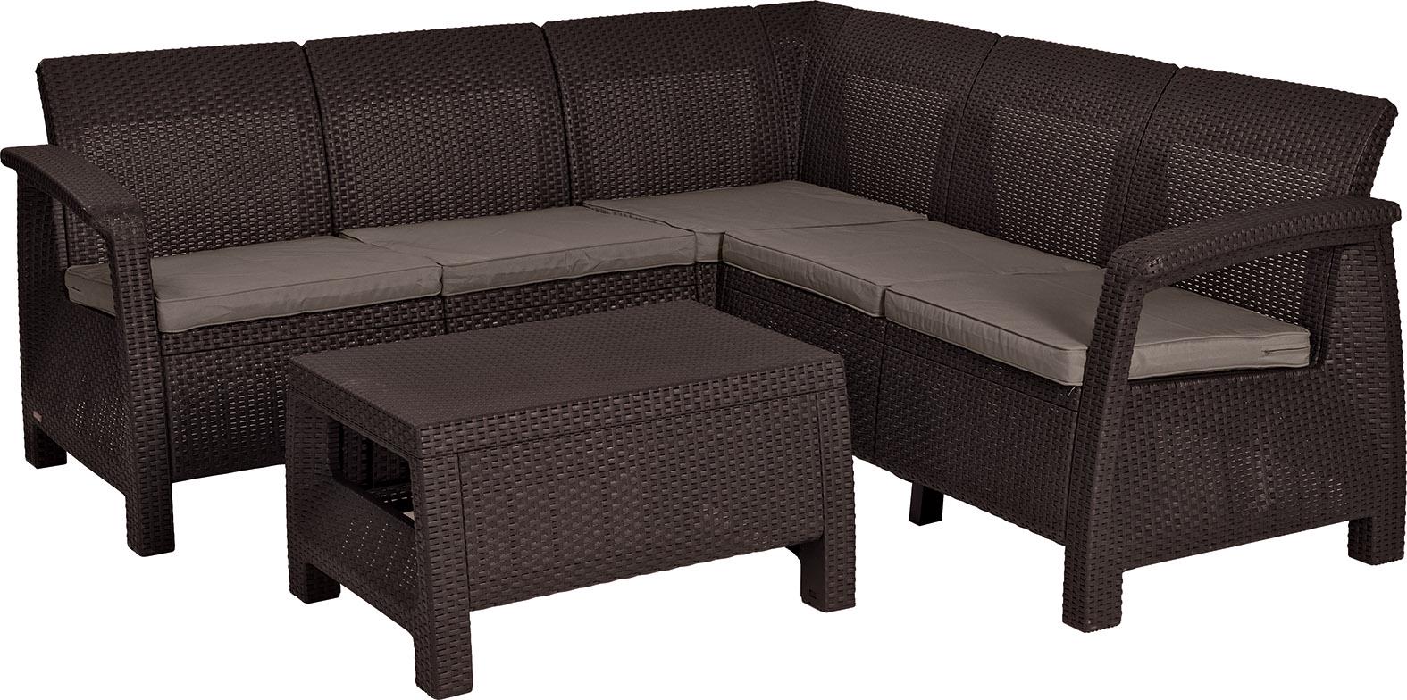 Набір садових меблів Keter Corfu Relax Set Коричневий (227815)
