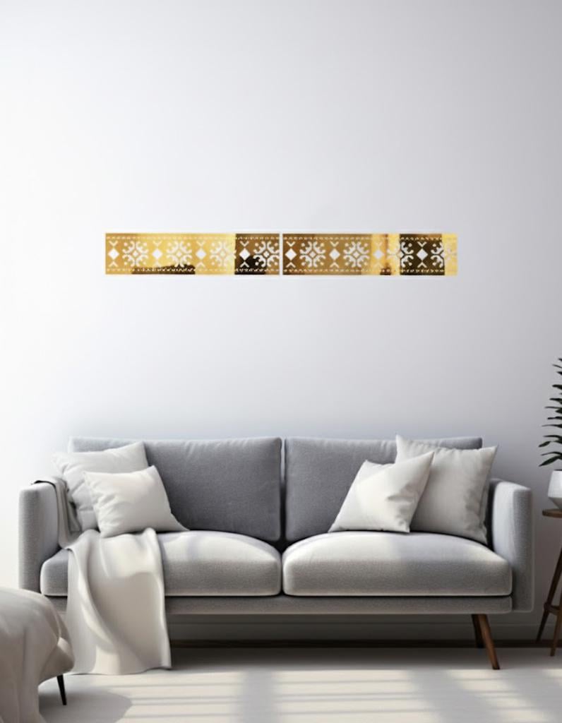 Декор зеркальный Вышиванка DFA для стен и мебели набор 2 шт. Золотой (YA00089-1-G)