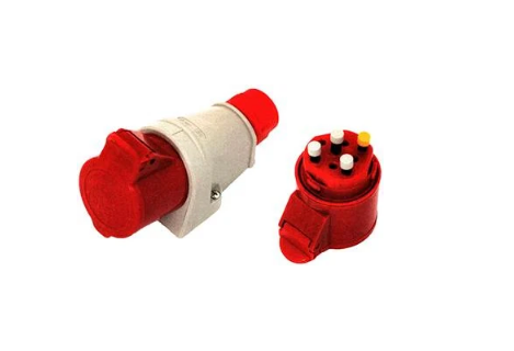 Силова розетка E.NEXT 3P+PE 16А 400 В стаціонарна IP44 Червоний (124S)