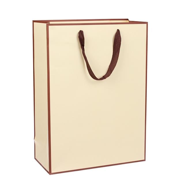 Подарочный пакет Yellow and brown ламинированный картон 28х10х33 см