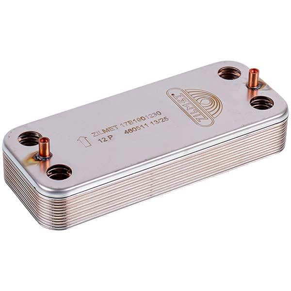 Теплообменник пластинчатый ГВС Zilmet 12 пластин для газового котла Airfel Digifix Duo 17B1901230 (00000058999)