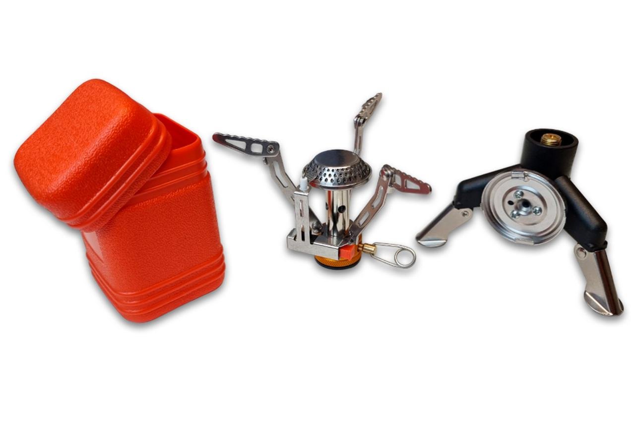 Газовий пальник туристичний MINI+ №2 з п'єзопідпалом та перехідник адаптер під цанговий балон (21818472)