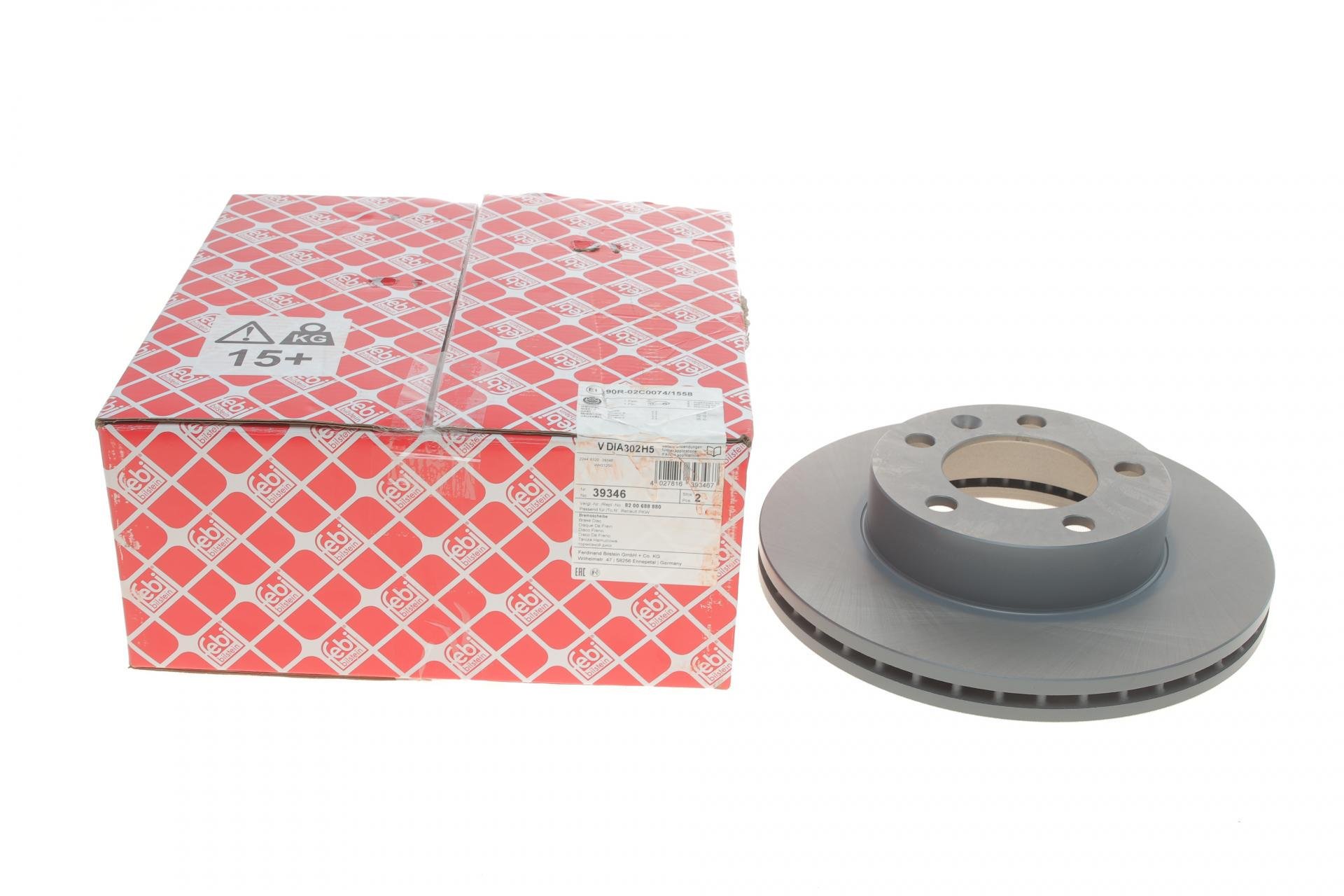 Диск тормозной передний FEBI BILSTEIN для Renault Master 10-302x28 мм (39346)