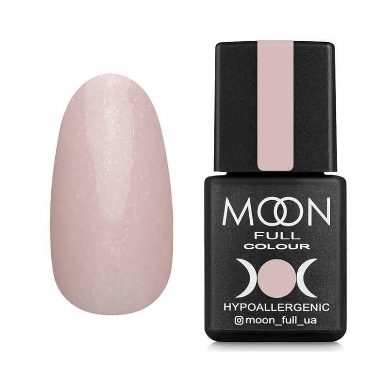 Гель-лак Moon Full Opal color 8 мл №504 Нежно-розовый полупрозрачный с мелким золотистым шиммером