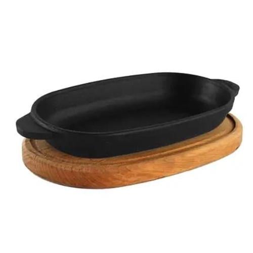 Сковорода чугунная овальная с подставкой 180x100x25 мм (5-23-H1810-D)