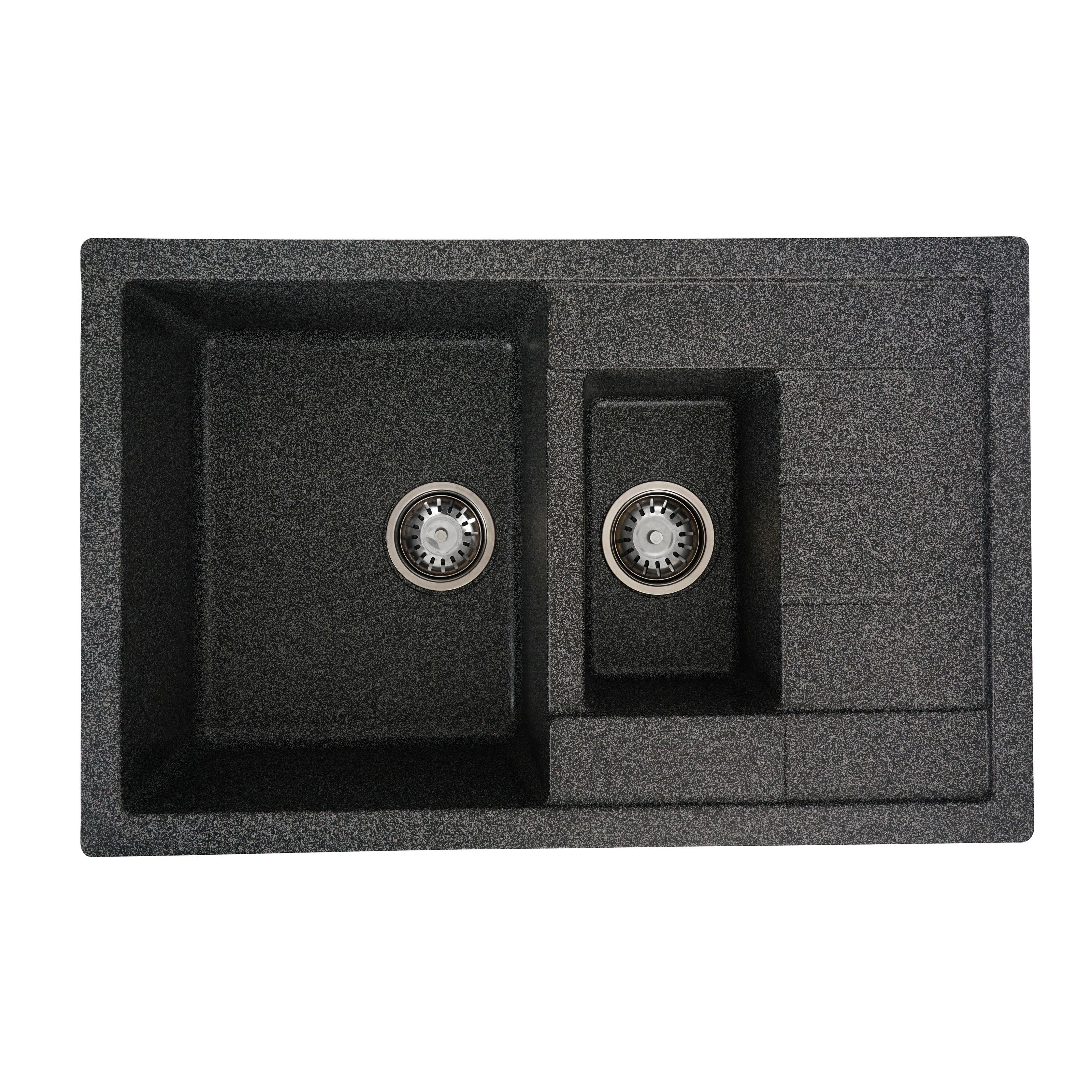 Мийка кухонна Platinum PLS-A25167 гранітна прямокутна півтори чаші 780x500 мм Графітовий (152199) Мийка кухонна Platinum PLS-A25167 гранітна прямокутна півтори чаші 780x500 мм Графітовий (152199)