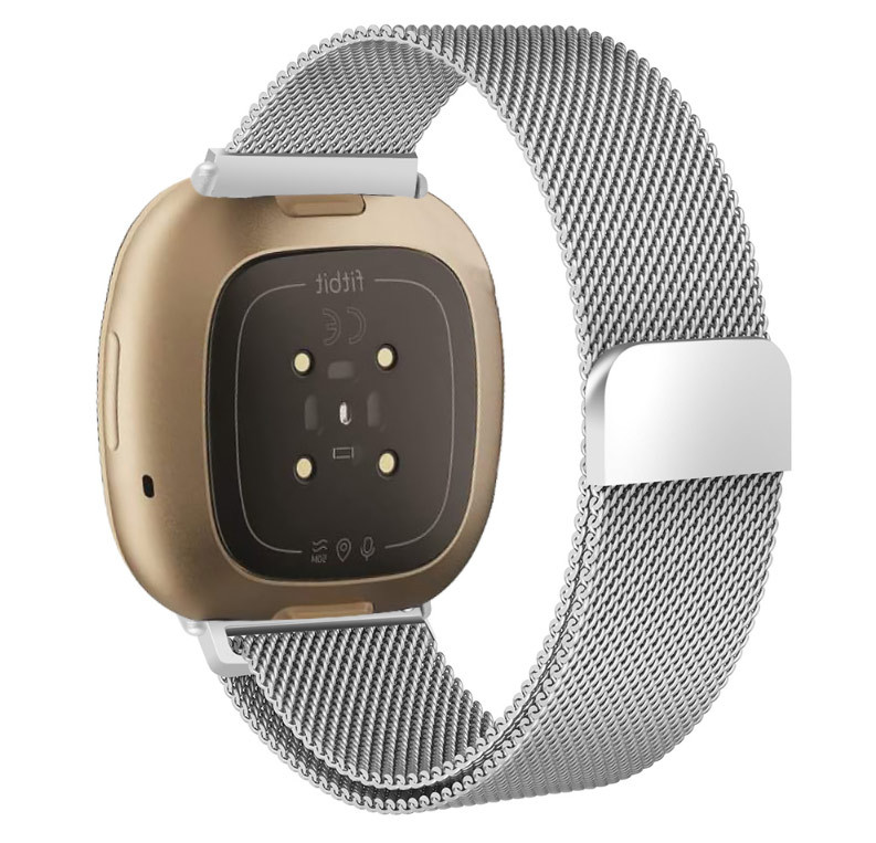 Миланский сетчатый ремешок Primo для часов Fitbit Versa 3/Fitbit Sense L Silver - фото 2