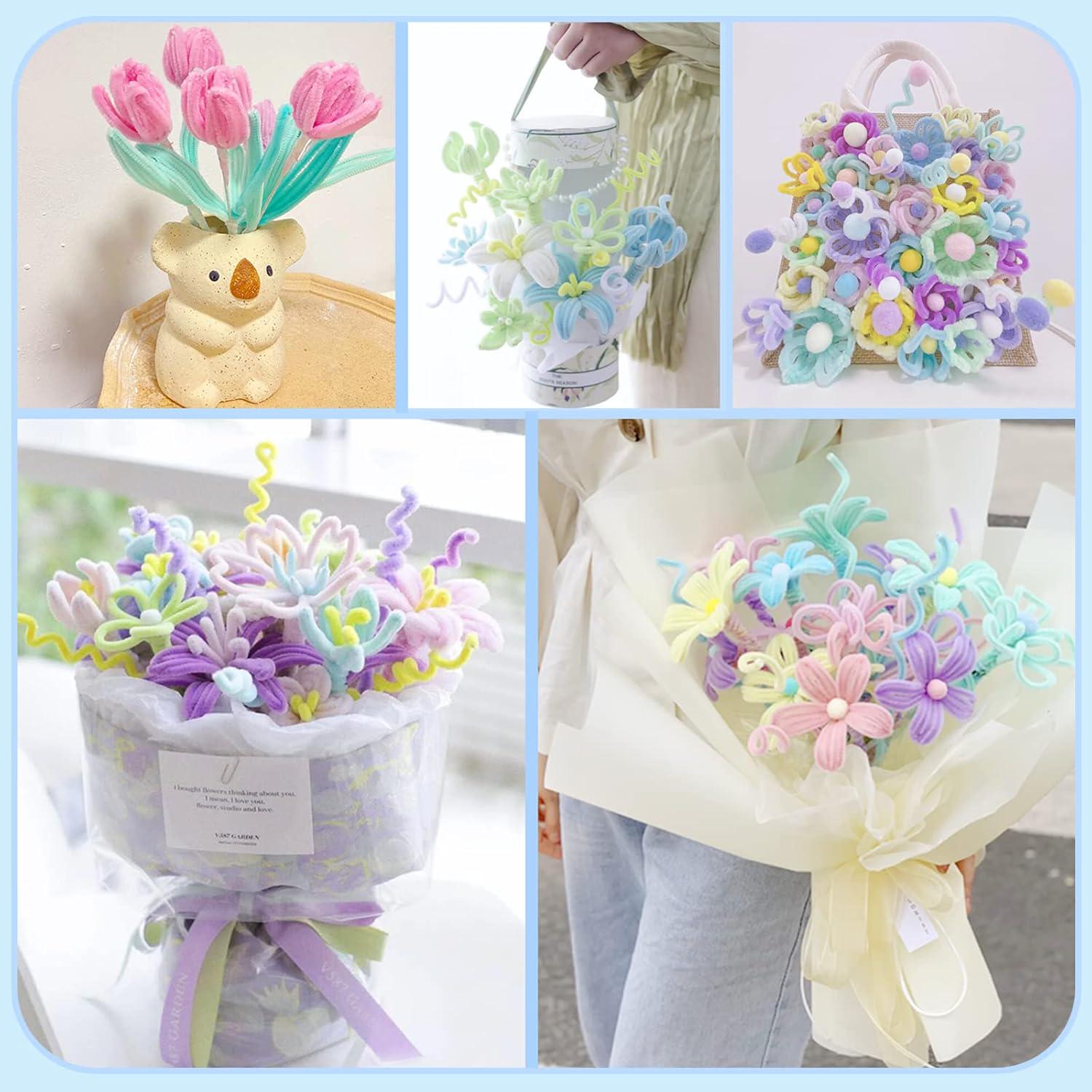 Набір синельного дроту LET’S RESIN 70 пухнастих кольорових паличок для творчості 7 кольорів 30 см - фото 5