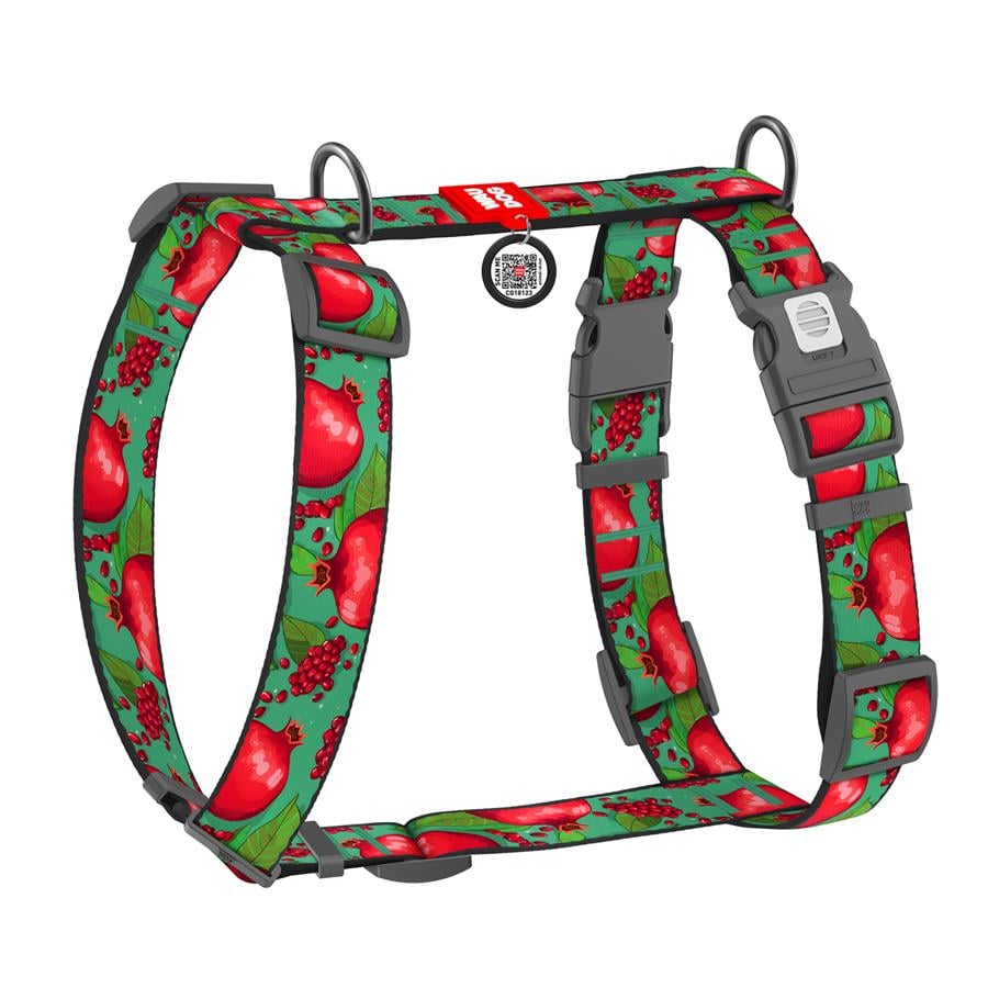 Шлейка для собак с QR-паспортом WAUDOG Nylon Гранаты пластиковый фастекс XL 35 мм A 60-100 см/B 70-100 см Green (347-4052) Шлейка для собак с QR-паспортом WAUDOG Nylon Гранаты пластиковый фастекс XL 35 мм A 60-100 см/B 70-100 см Green (347-4052)