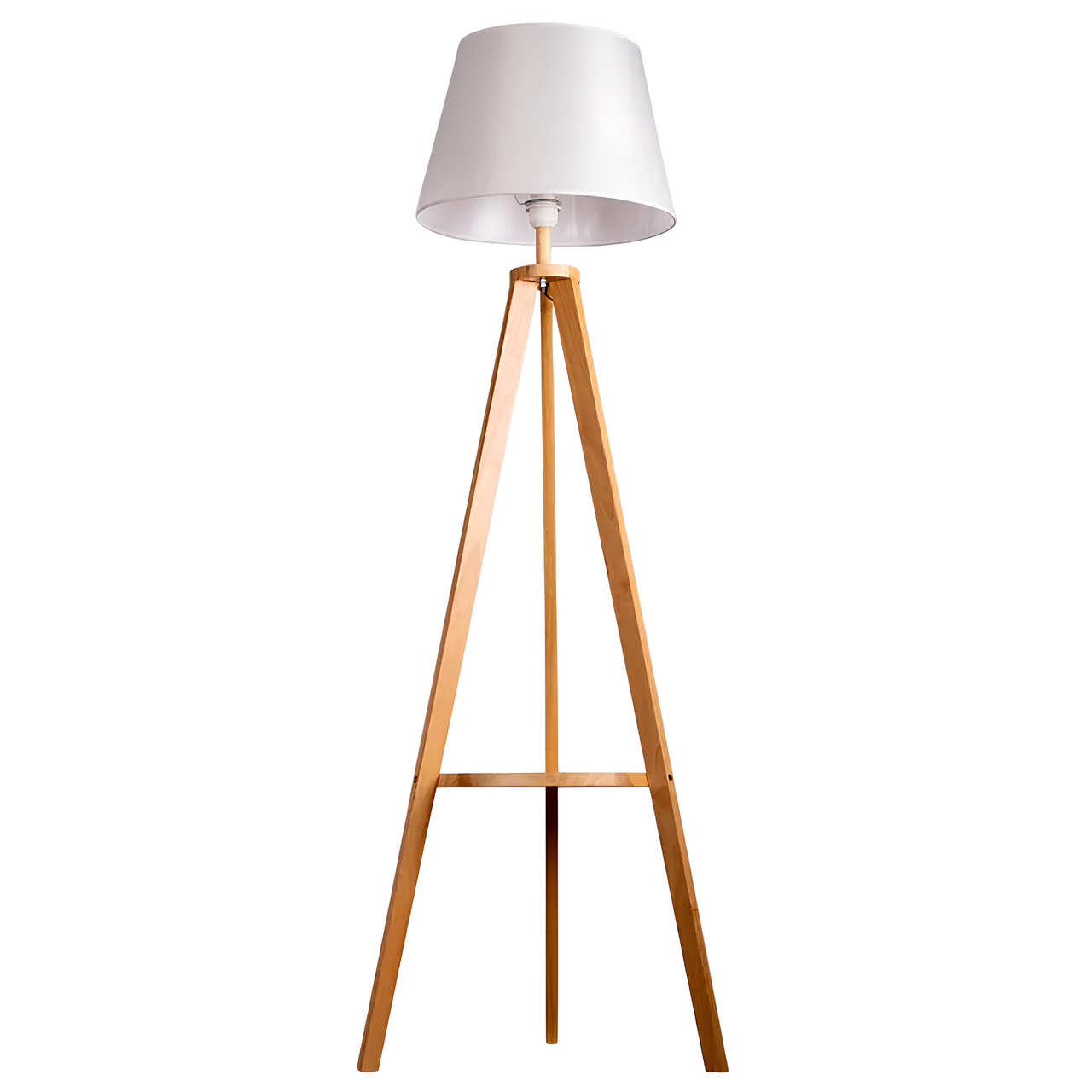 Торшер Svet с деревянной трехногой под лампу Е27 Белый (SWT-3911/BASE+SHADE WH)