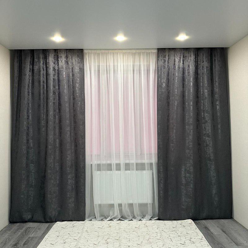 Шторы жаккардовые с мраморным узором среднее затемнение 1,5x2,7 м 2 шт. Графитовый (К1039-33) - фото 8