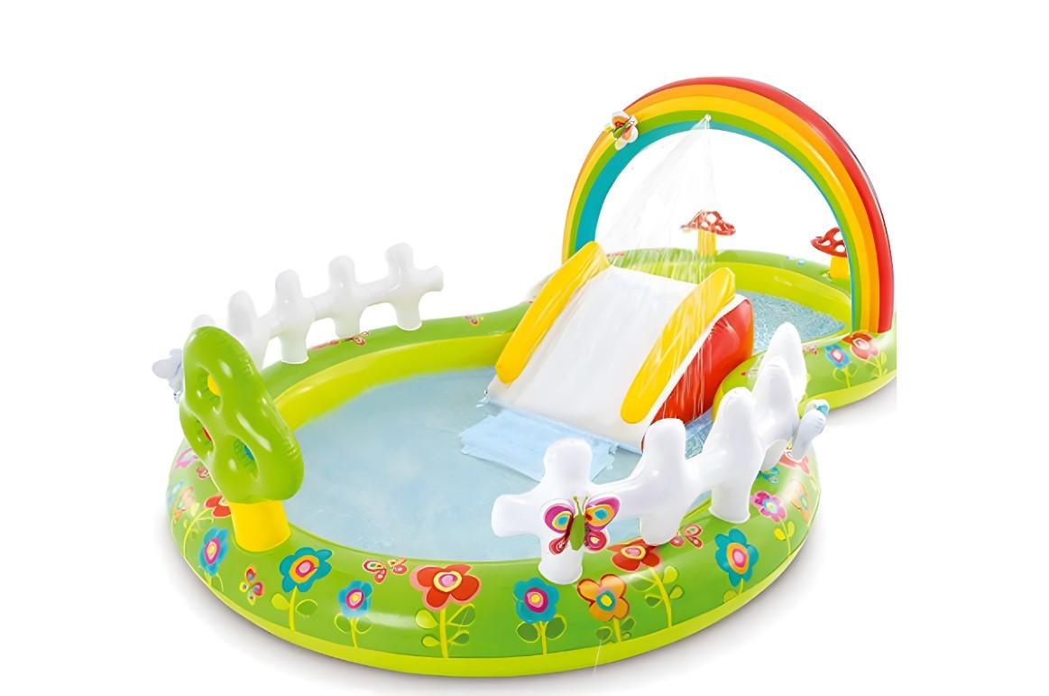 Детский надувной игровой центр Intex 57154 Мой сад с бассейном и горкой Разноцветный (34-7-57154)