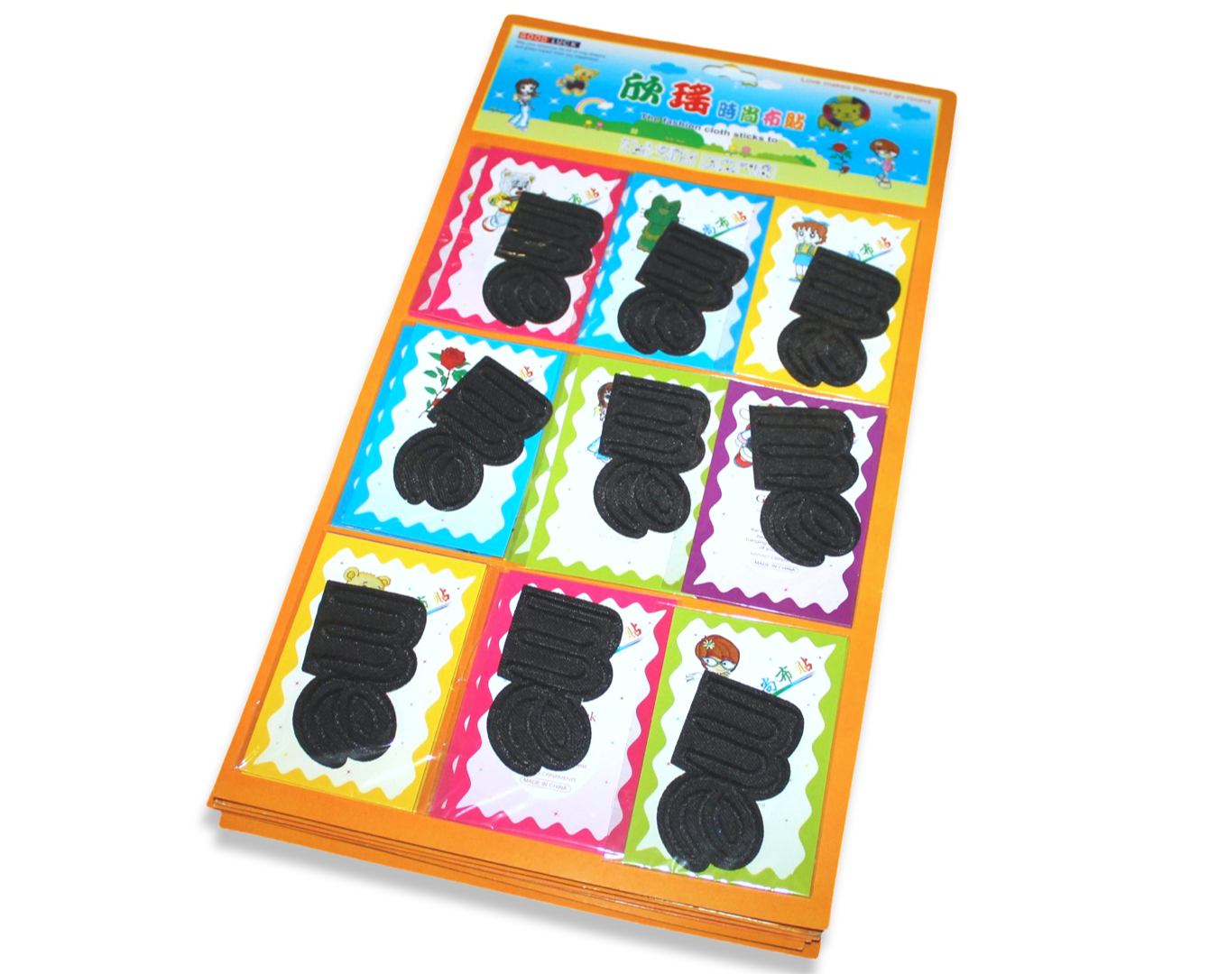 Аппликация для одежды нашивка №152 ME 9 шт.7х5 см Черный