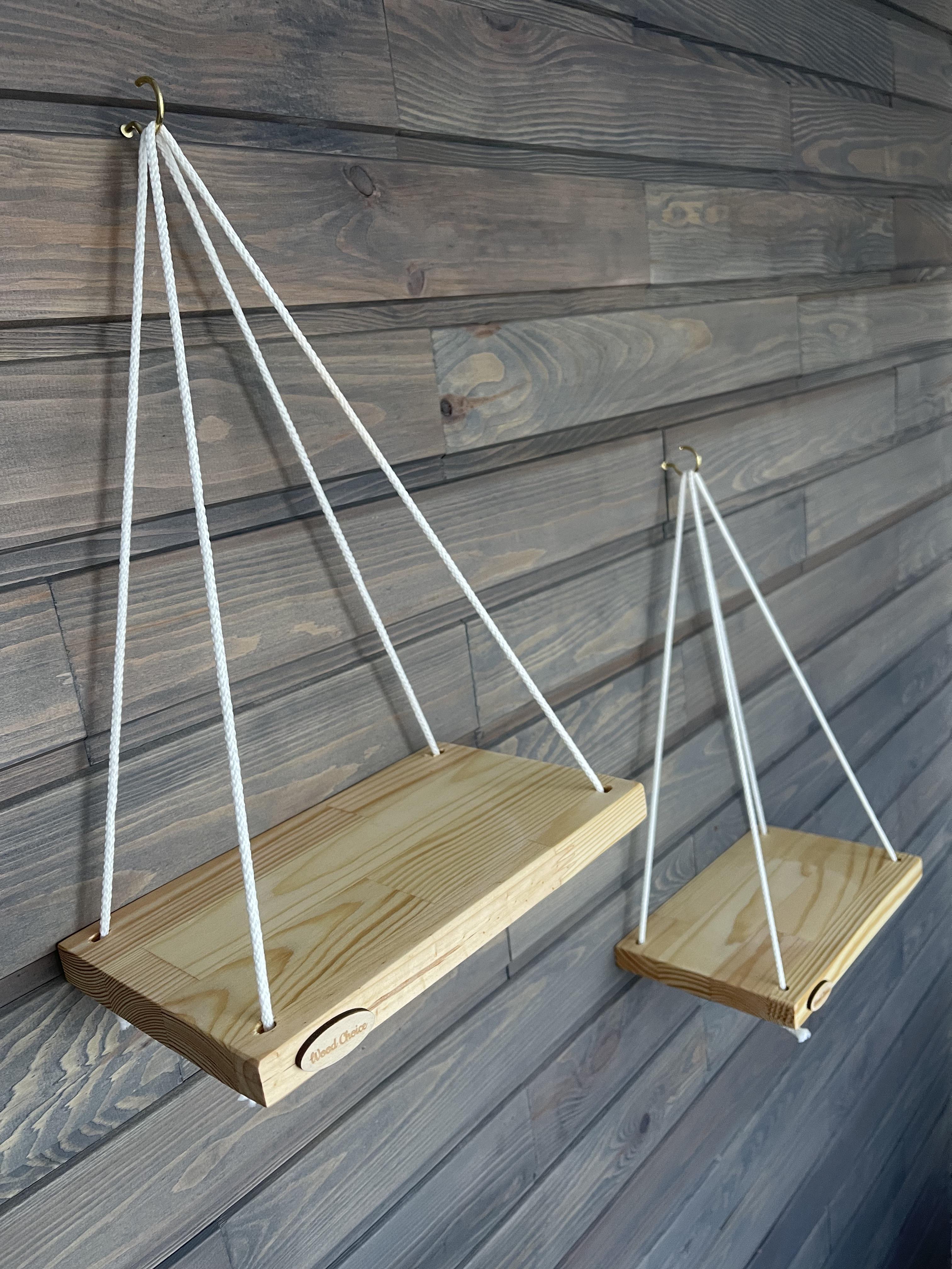 Набор полок деревянных подвесных на канате 15х24 см 4 шт. (id_252) - фото 4 Набор полок деревянных подвесных на канате 15х24 см 4 шт. (id_252) - фото 4