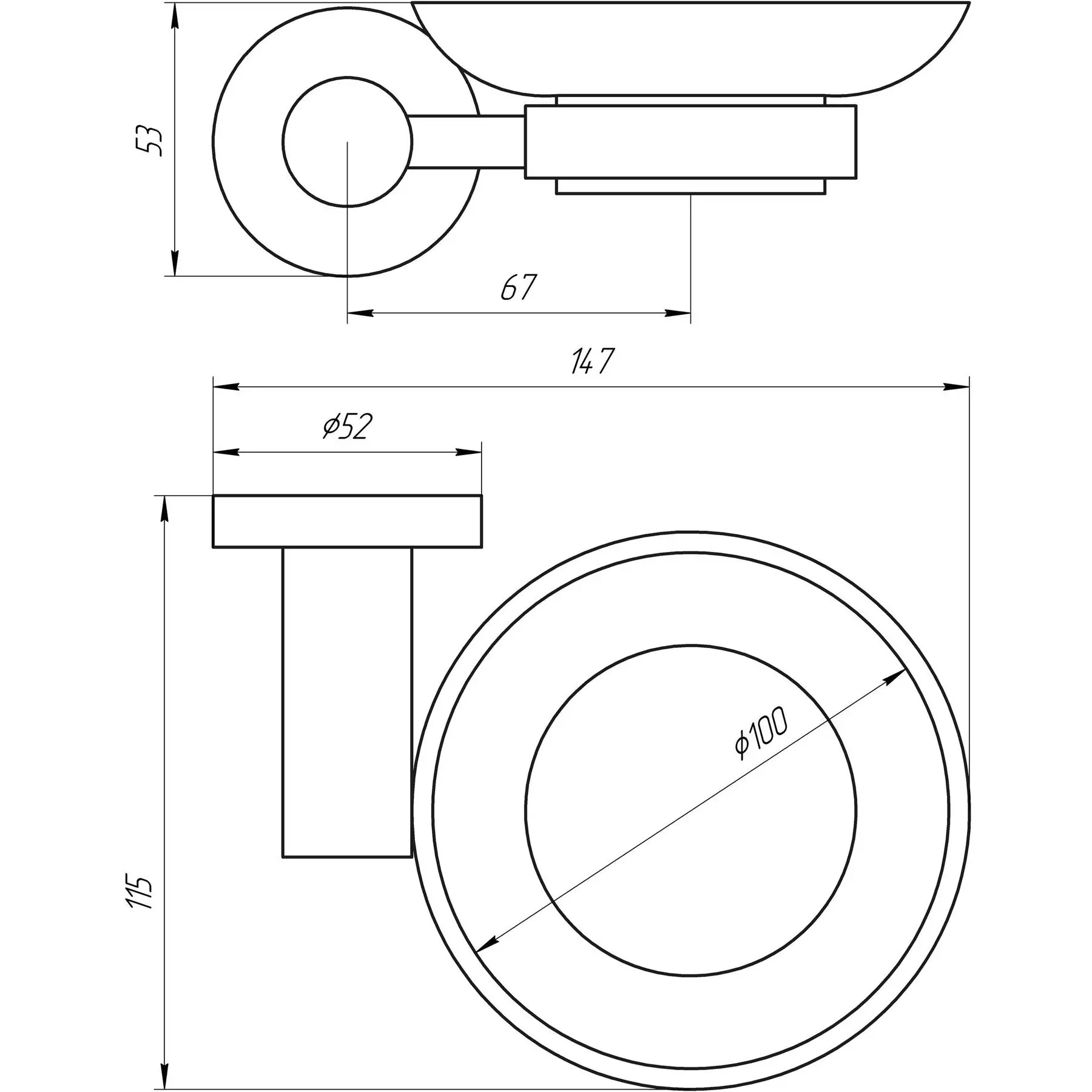 Мыльница Globus Lux BS8408 Черный матовый (GSR-000021388) - фото 4