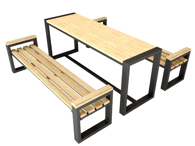 Обеденный стол со скамьями GoodsMetall Пикник 1200x750x600 мм (933722674)