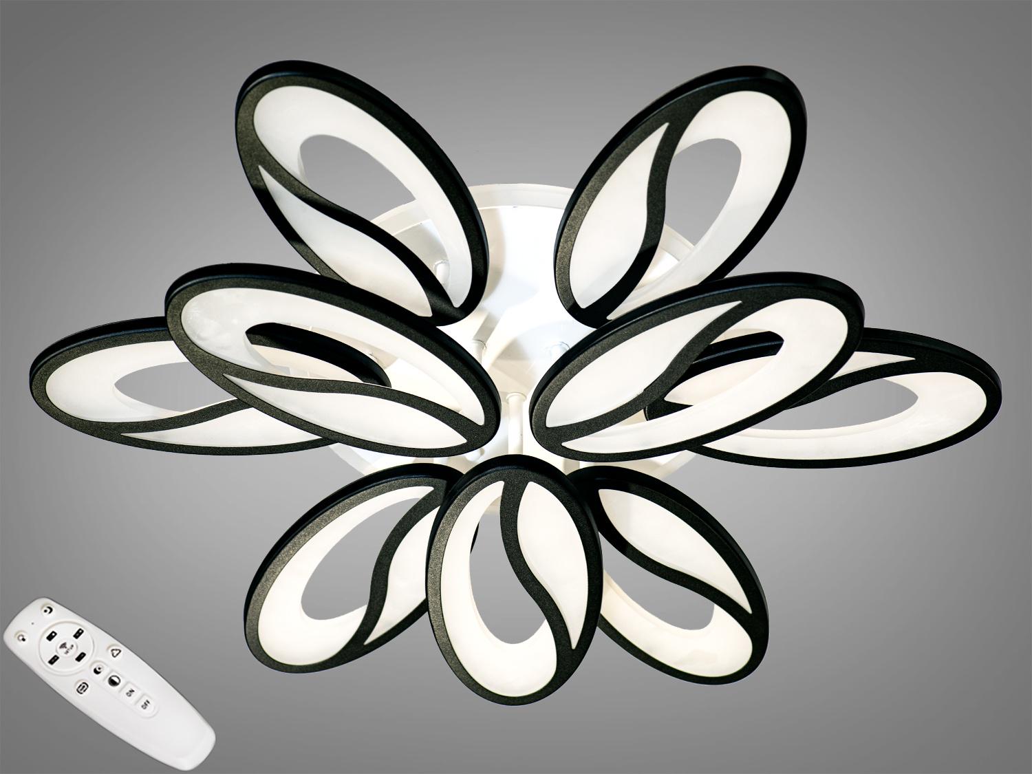 Потолочная LED люстра 150 Вт с подсветкой (8090/6+3 LED dimmer-2.4G)