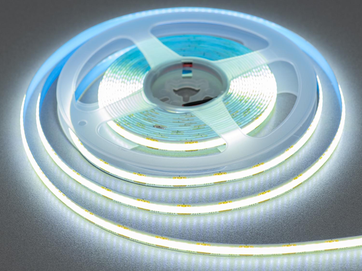 Светодиодная лента COB 12 В 320 диодов на метр 8 мм Холодный Белый (P12-COB-320-CW-20-8) Светодиодная лента COB 12 В 320 диодов на метр 8 мм Холодный Белый (P12-COB-320-CW-20-8)