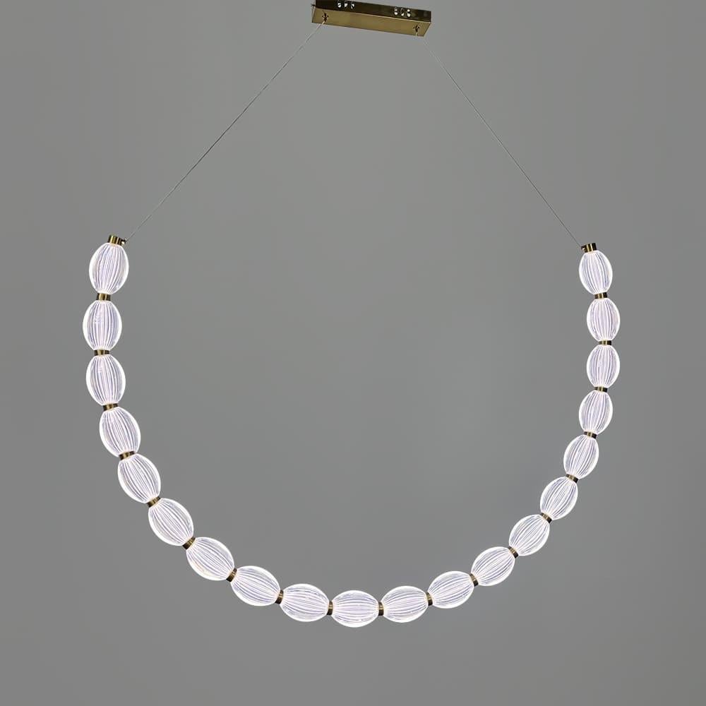 Люстра дуговая Led с 20 прозрачными рельефными шариками 140 см Латунь (MJ344-1400L AB/CL) Люстра дуговая Led с 20 прозрачными рельефными шариками 140 см Латунь (MJ344-1400L AB/CL)