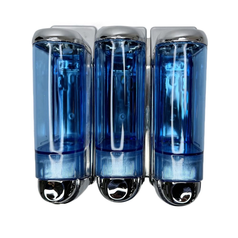 Дозатор для мыла Afacan Plastik тройной настенный 3 шт. 250 мл Синий