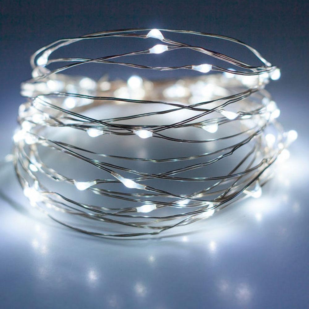 Гірлянда роса на батарейках 10 м Білий холодний (23454)