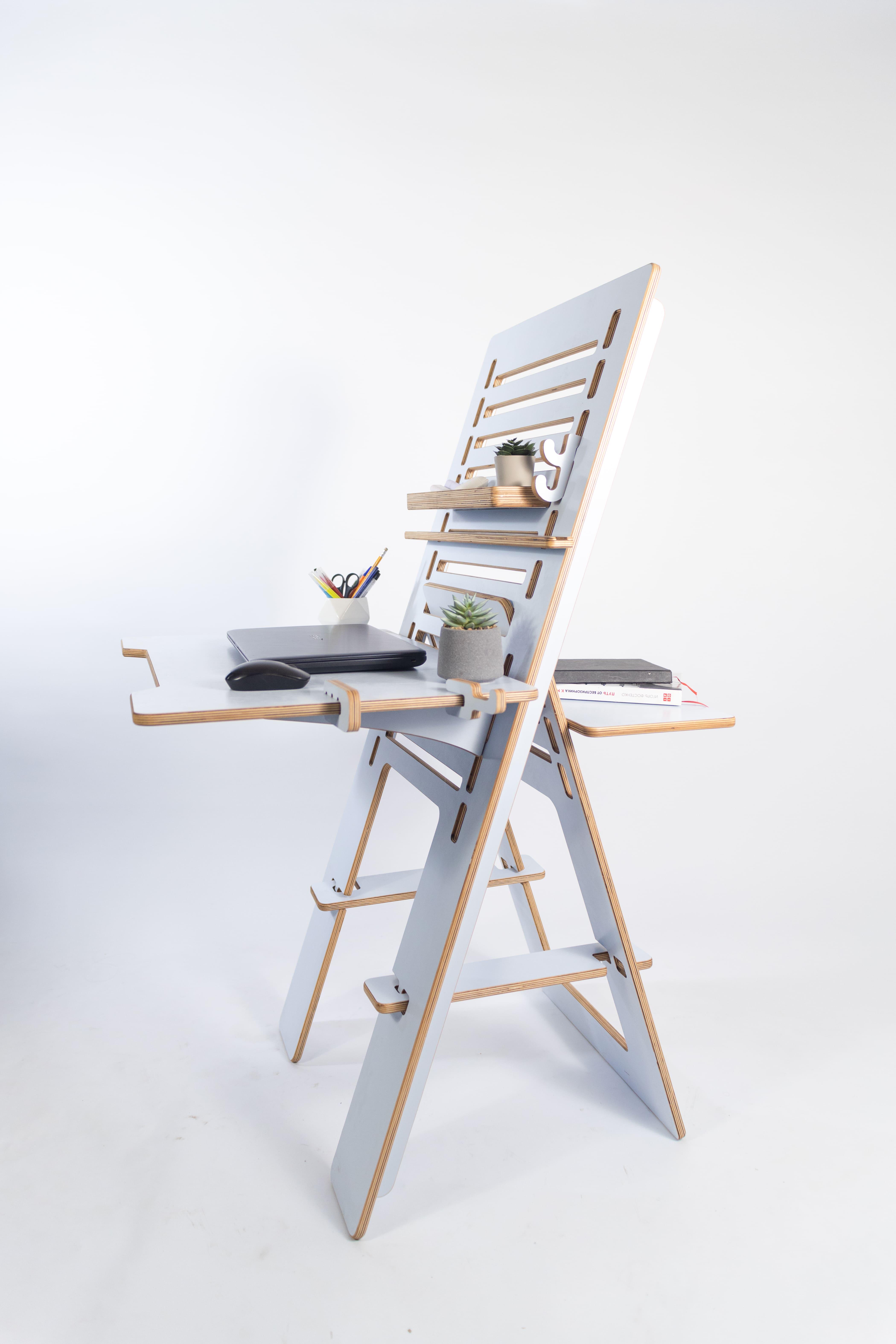 Стіл для роботи стоячи та сидячи Otaman Desk Artist з покриттям Блакитний