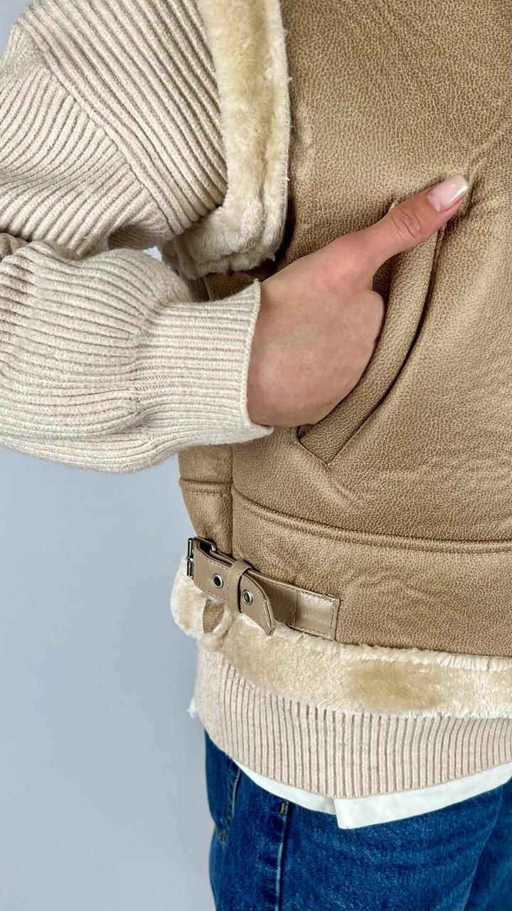 Дубленка женская Бренд #204-01 S Черный (23918469) - фото 6 Дубленка женская Бренд #204-01 S Черный (23918469) - фото 6