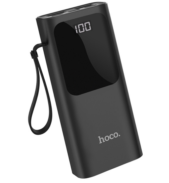 PowerBank портативне зарядне Hoco Treasure J41 10000mAh 2USB/Type-C/Lightning 5V/2A black
