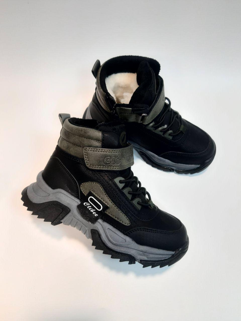 Черевики зимові Clibee для хлопчика р. 36 22,9 см Чорний (302 bl/gr) - фото 2 Черевики зимові Clibee для хлопчика р. 36 22,9 см Чорний (302 bl/gr) - фото 2
