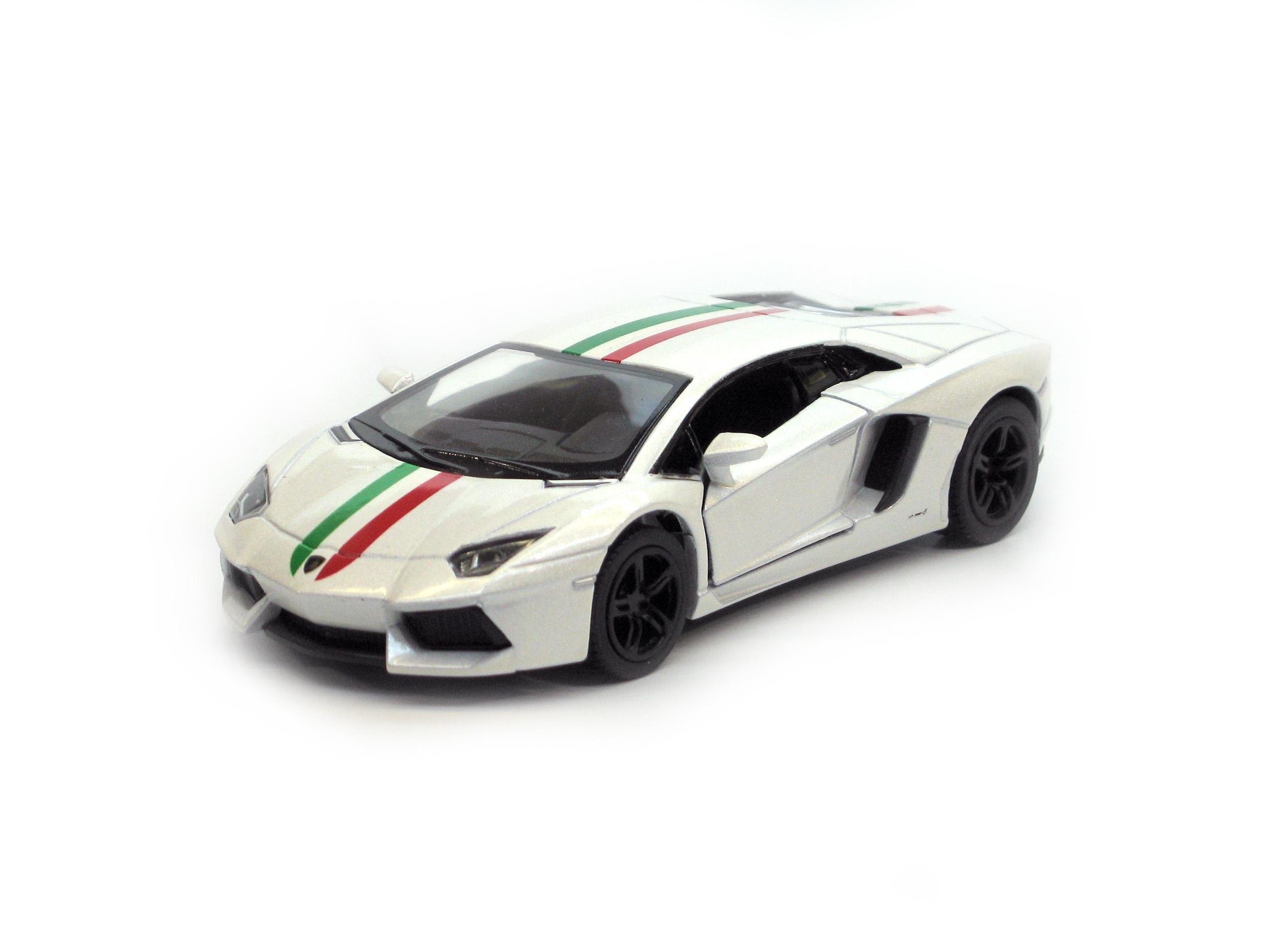 Машина металлическая KT5355F Lamborghini Aventador LP 700-4 with printing (KT5355F White pearl)