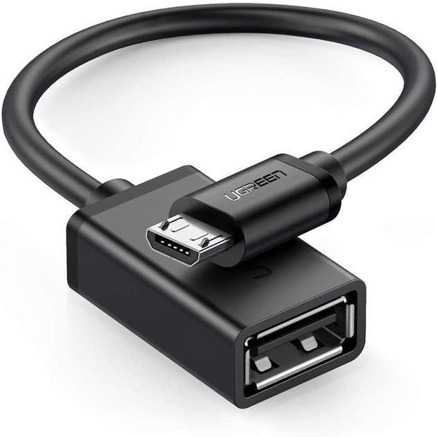 Кабель-адаптер UGREEN US133 Micro USB OTG круглый 12 см Black (10396)