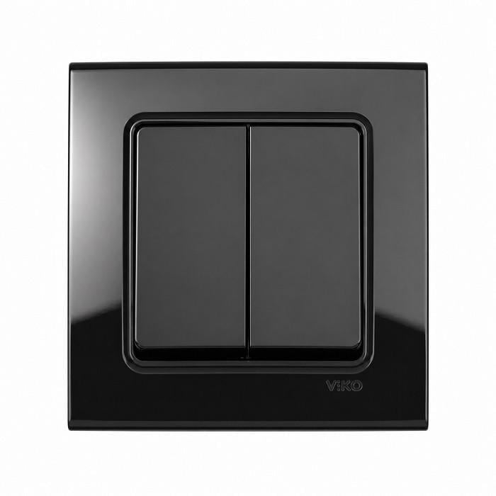Выключатель VIKO Linnera S двухклавишный Черный (22461-е)