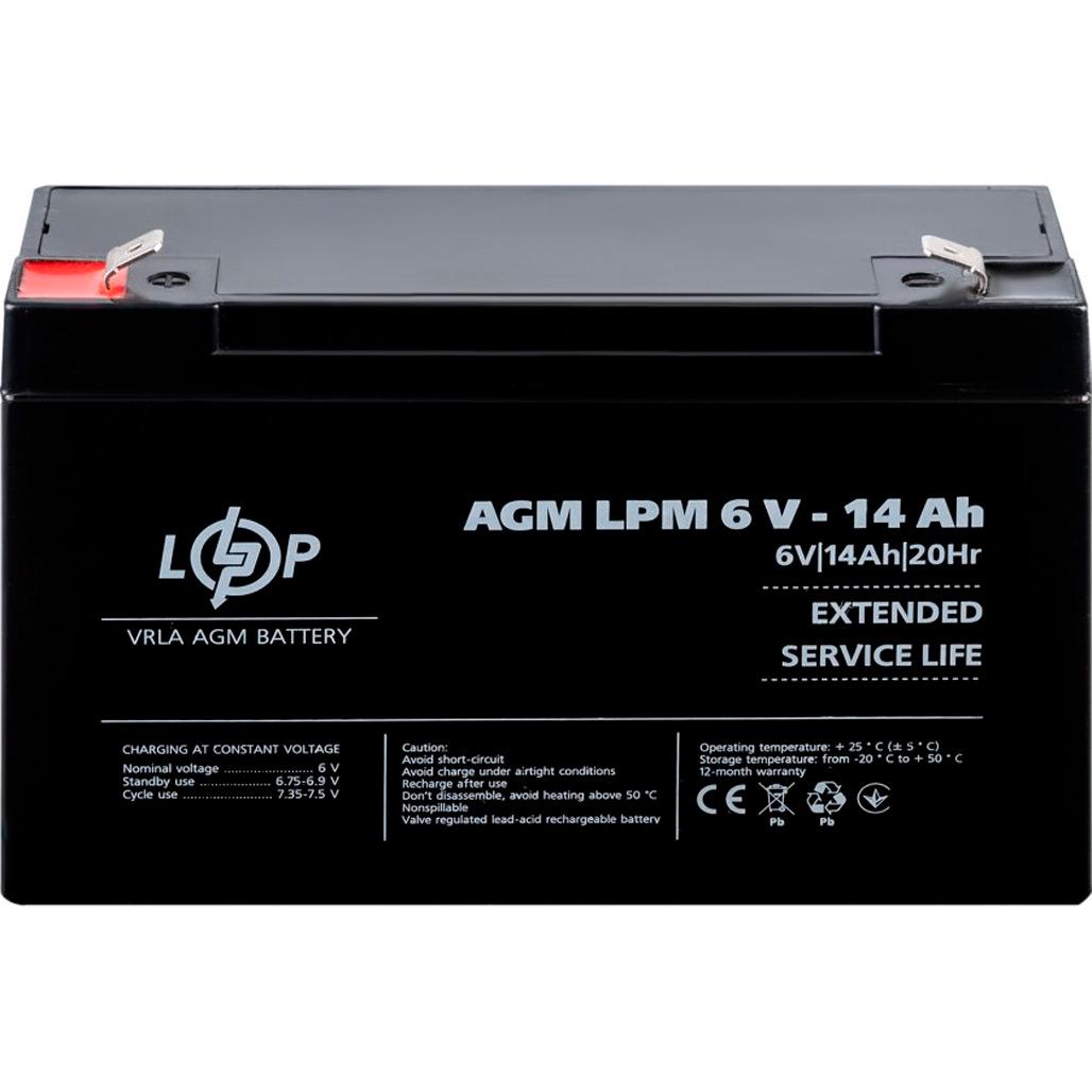 Аккумулятор для ИБП LogicPower AGM LPM 6V/14 Ah (4160) - фото 2