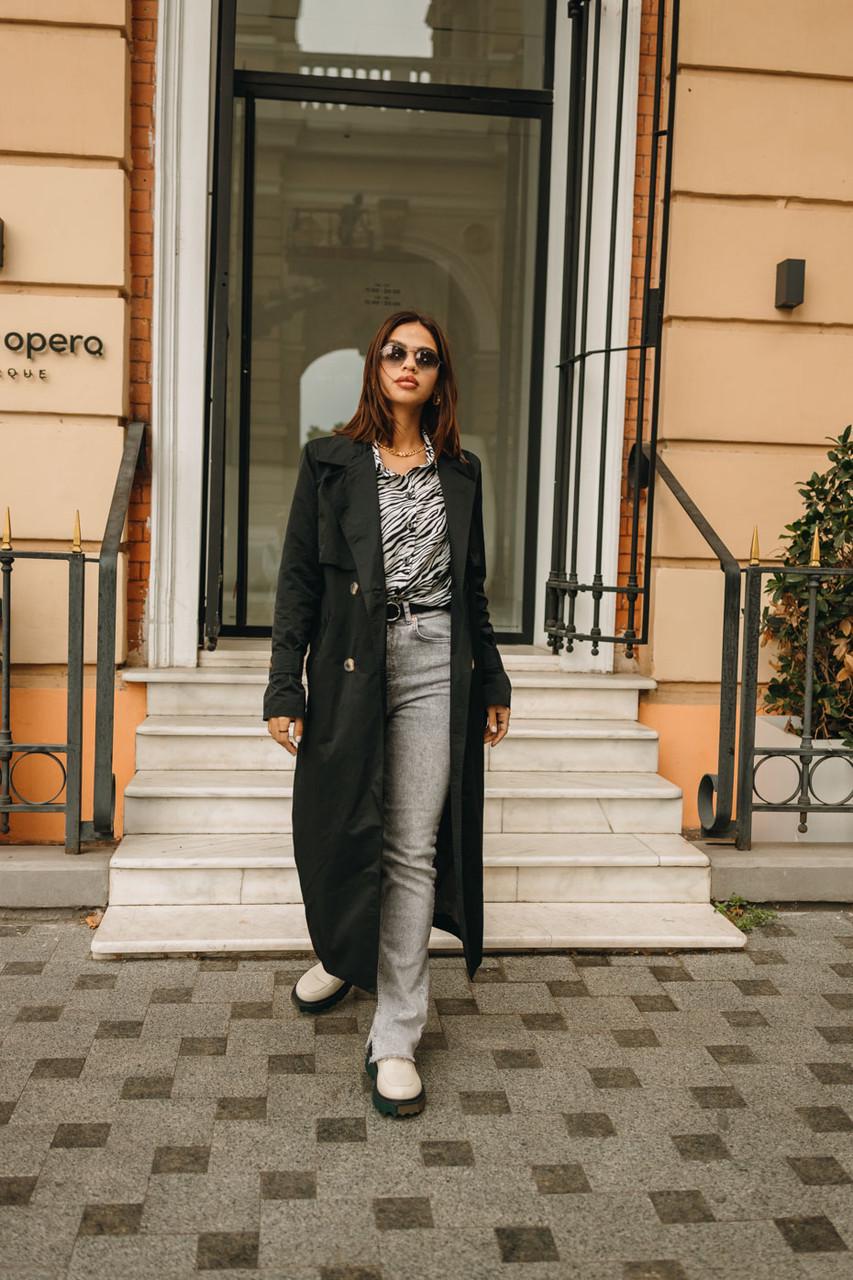 Тренч женский L-XL Черный (2738226667)