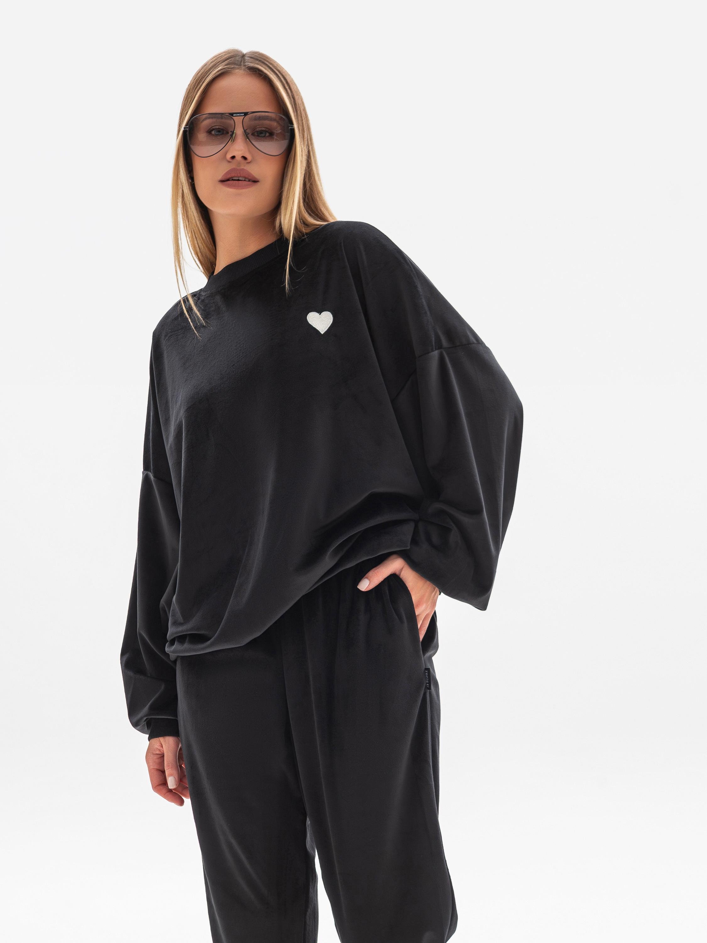 Велюровый женский костюм S/M Черный (1016) - фото 3