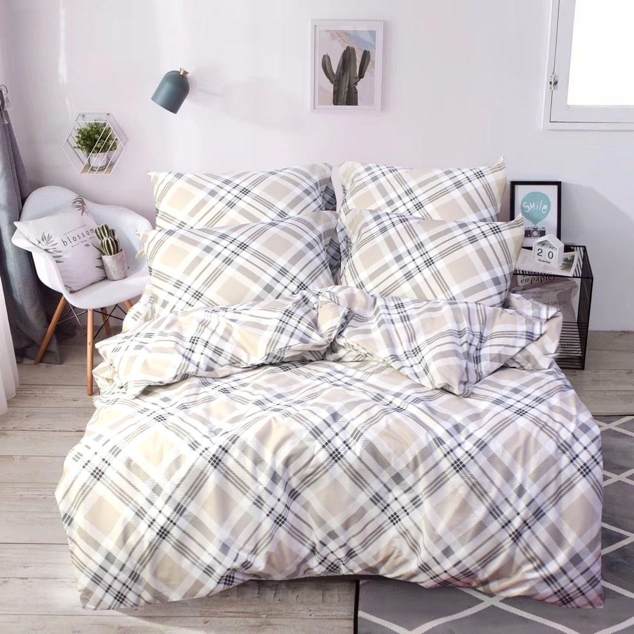 Простынь Т0804 145х214 см Бежевый/Серый (151621)