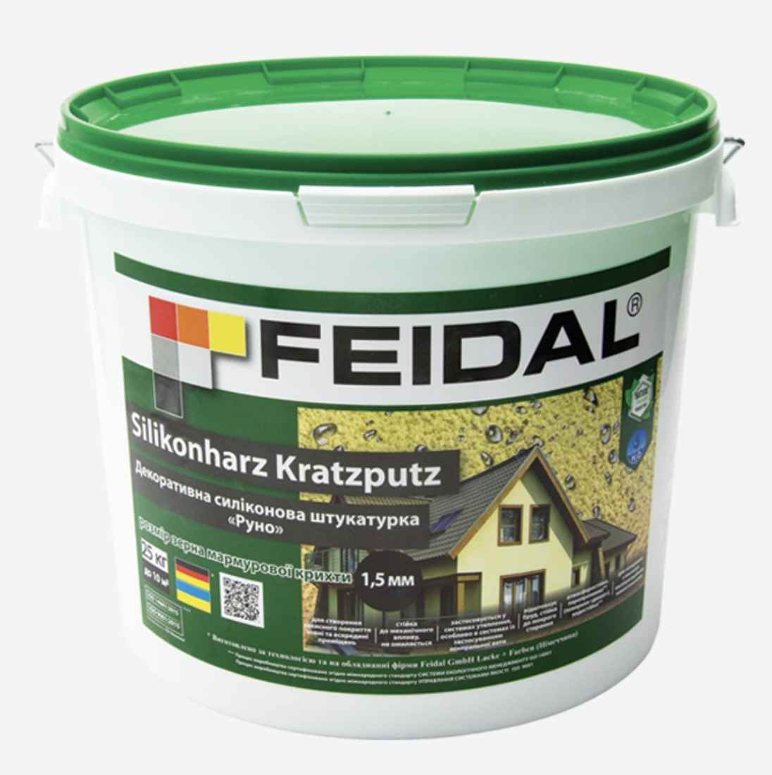 Декоративна штукатурка Silikonharz Kratzputz Feidal Баранець силіконова 1,5 мм 25 кг (27582059)