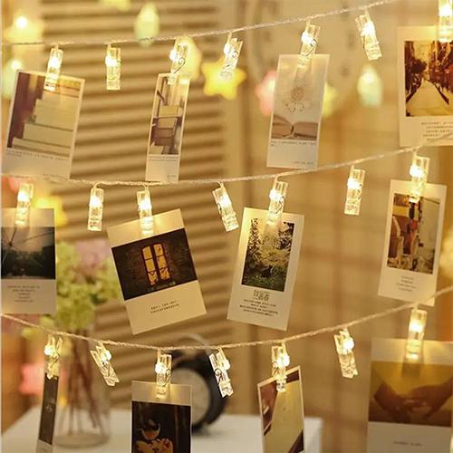 Гирлянда светодиодная с прищепками 3 м силиконовый шнур теплый белый (ZB-011 W)