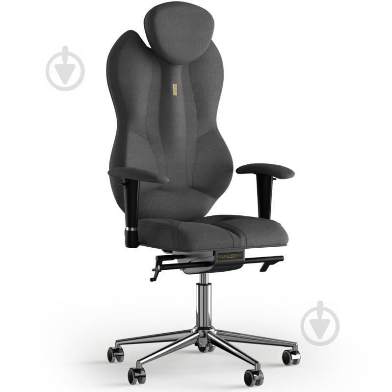 Кресло KULIK SYSTEM GRAND Ткань с подголовником без строчки Серый (4-901-BS-MC-0506)