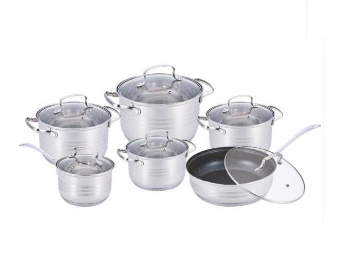 Набор посуды из нержавеющей стали Benson BN-204 12 пр.
