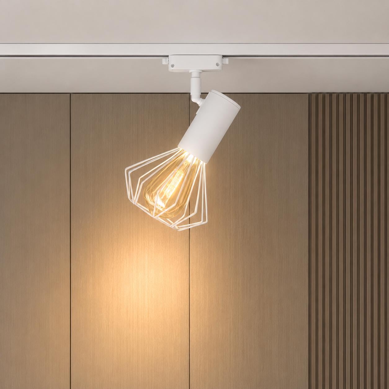 Светильник трековый MSK ELECTRIC Diadem с фигурным плафоном под лампу Е27 Белый (NT 22151-1 WH)