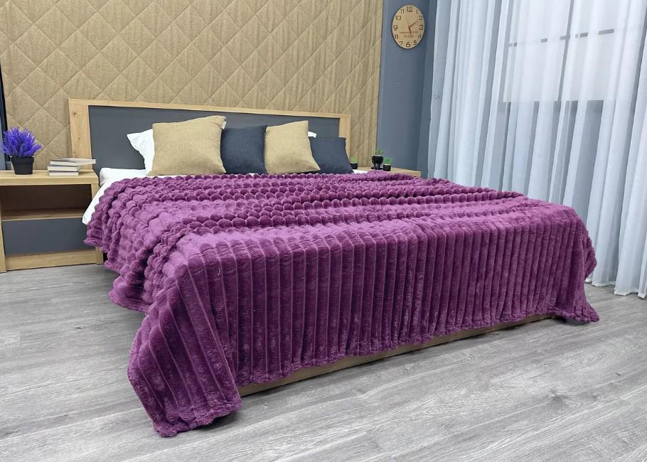 Покрывало плюш VIP Шарпей в полоску 200х230 см Сливовой (87-141) - фото 6 Покрывало плюш VIP Шарпей в полоску 200х230 см Сливовой (87-141) - фото 6