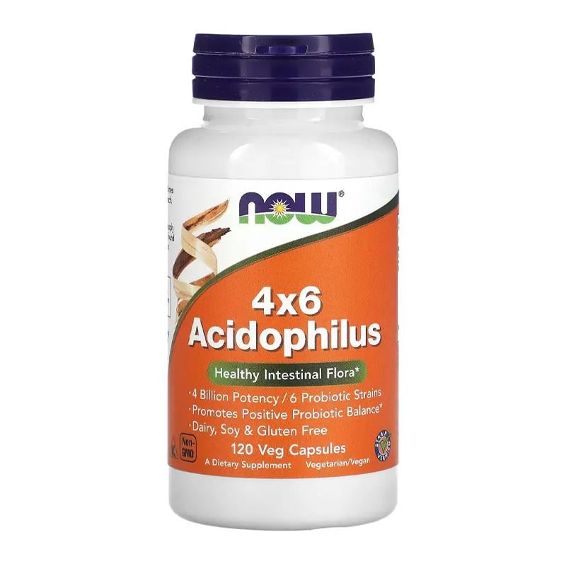 Пробиотики NOW 4x6 Acidophilus 120 капс. (10401-01)