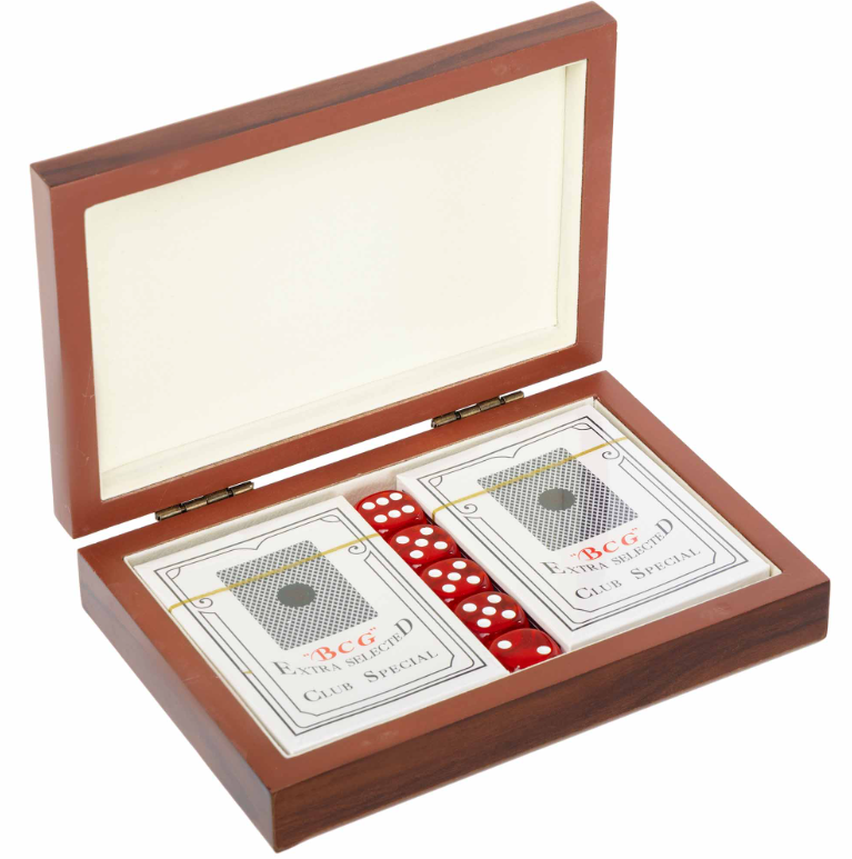 Набор игральных карт и костей MDF в коробке (37667492)