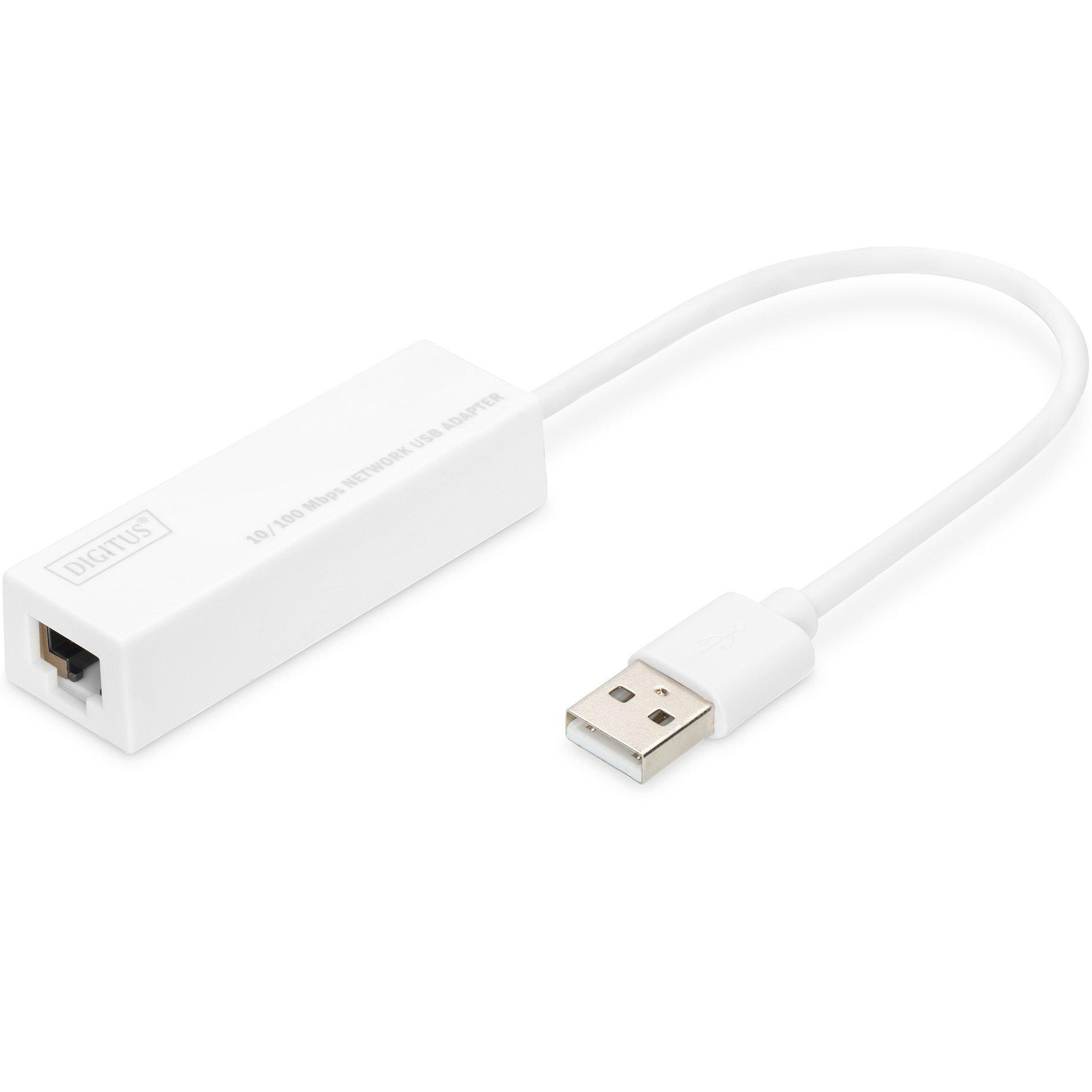 Адаптер Digitus USB 2.0 10/100 Mbps Ethernet Білий (ERC-DN-10050-1)